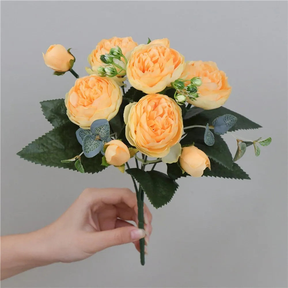 30CM Fake Roses Silk Peony Artificial Flowers Cheap New Year's Christmas Decorations Vase for Home Wedding Bridal Bouquet Indoor