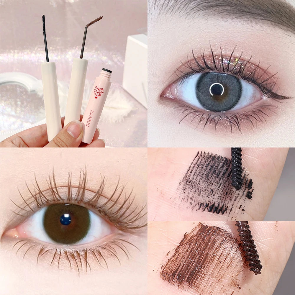 Waterproof Black Brown Mascara Lasting Matte Quick Dry Ultra-fine Brush Lengthening Eyelash Mascara Lash Extension Makeup Tool