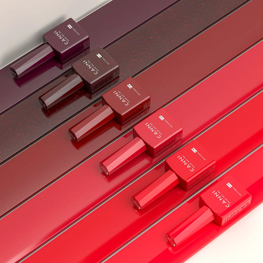 CANNI 6pcs/Lot UV LED Nail Gel Polish HEMA FREE Colorful High gloss Fashionable Unique Deep Red Velvet Reverie Kit 9ml Set-2309