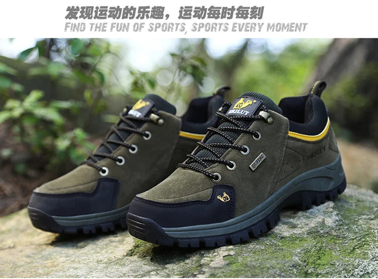 High Quality Outdoor Walking Sneakers Rubber Sole Suede Leather Men Hiking Shoes Durable Leather Climbing Shoes Zapatillas 36-47