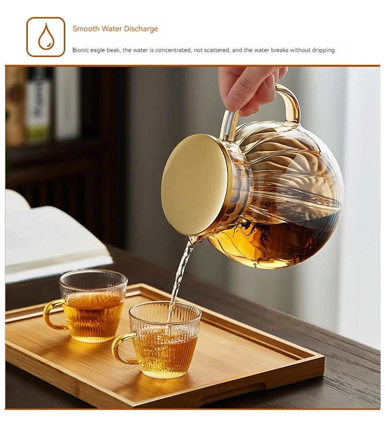 Heat Resistant Glass Teapot Infuser Chrysanthemum Tea Kettle Kung Fu Teawear Set Puer Oolong Pot Pumpkin Teapot