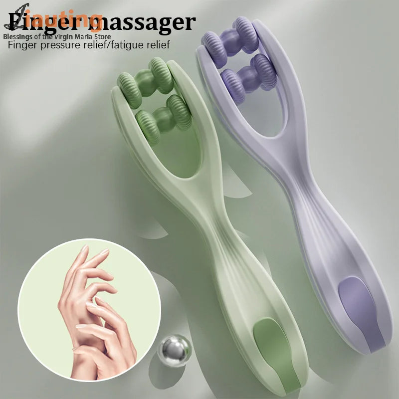 1Pcs 4 Rollers Finger Massager Mini Finger Joints Massager With Elastic Handle For Finger Blood Circulation & Muscle Relaxation