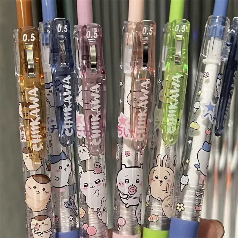 5pcs Cute Gel Pens Dry Quickly Write Smoothly Aesthetic Stationery Office School Items Kawaii Stuff Back To School Elegant Pens