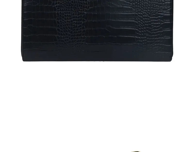 Free Customized Letters Laptop Bag For Macbook 13inch Computer Crocodile Pattern Pu Leather Briefcase Saffiano Travel Pouch