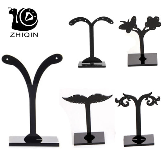 3PCS Black Acrylic Creative Earring Organize Holder Earring Display Stand Jewelry Display Storage Rack Case