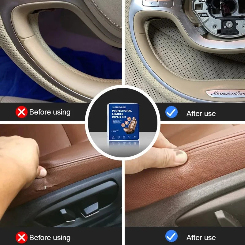 Car Liquid Leather Repair Kit Leather Skin Refurbish Tools For Car Seat Coats Sofa Holes Scratches Cracks Restoration
