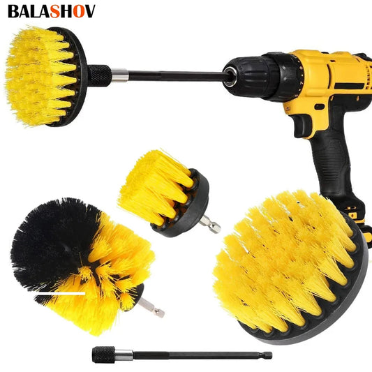 3/5Pcs Electric Drill-Brush Kit Power Scrubber Brush For Carpet Bathroom Surface Tub Furniture Shower Tile Tires Cleaning Tool