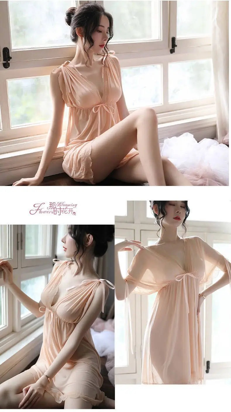 Sexy Women Nightwear Slip Dress Lace Women's Nightie Woman Night Very Sexuality Pyjama Special Zone Open Fancy Nightgown Slips
