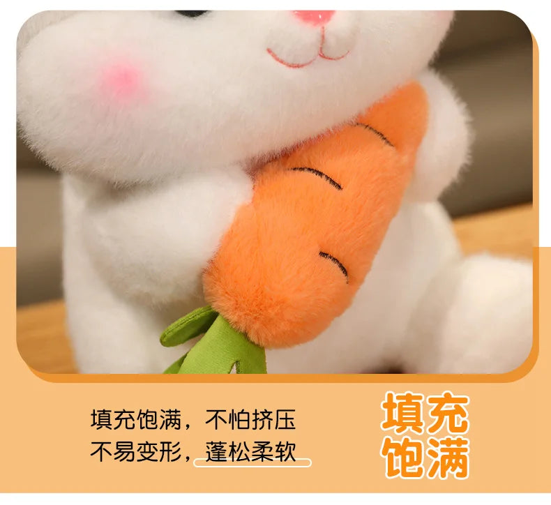 26-50cm Kawaii Carrot Rabbit Plush Toy Stuffed Creative Baby Cuddly Bunny Plushie Doll For Kids Girls Lovely Birthday Gift