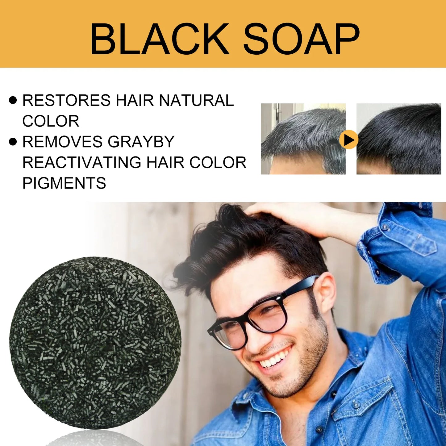 1/2/3/5Pcs Hair Darkening Shampoo Bar Soap Anti Dandruff Deep Cleansing Improve Itchy Head Frizz Black Nourishment Black Soap