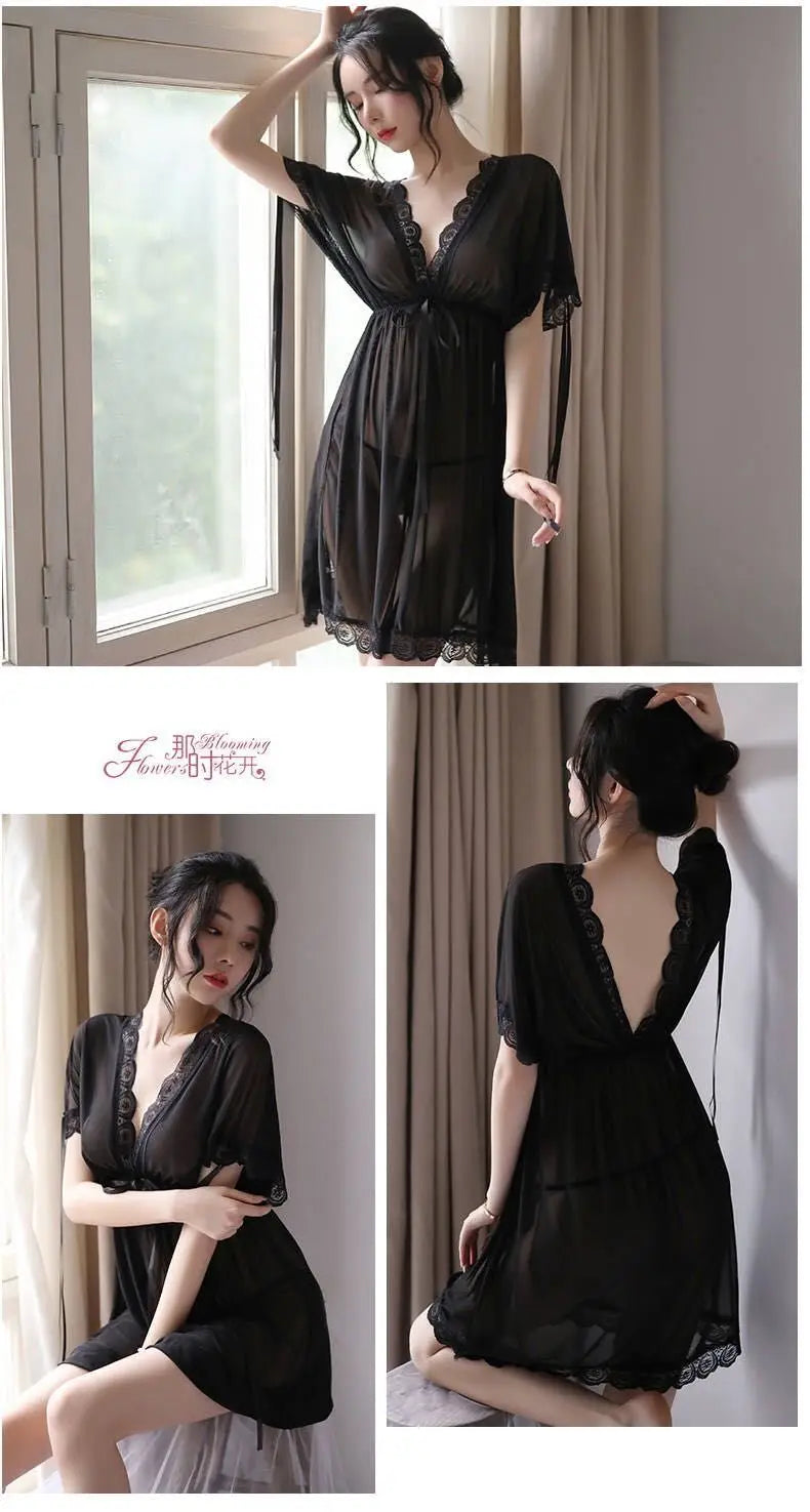 Sexy Women Nightwear Slip Dress Lace Women's Nightie Woman Night Very Sexuality Pyjama Special Zone Open Fancy Nightgown Slips