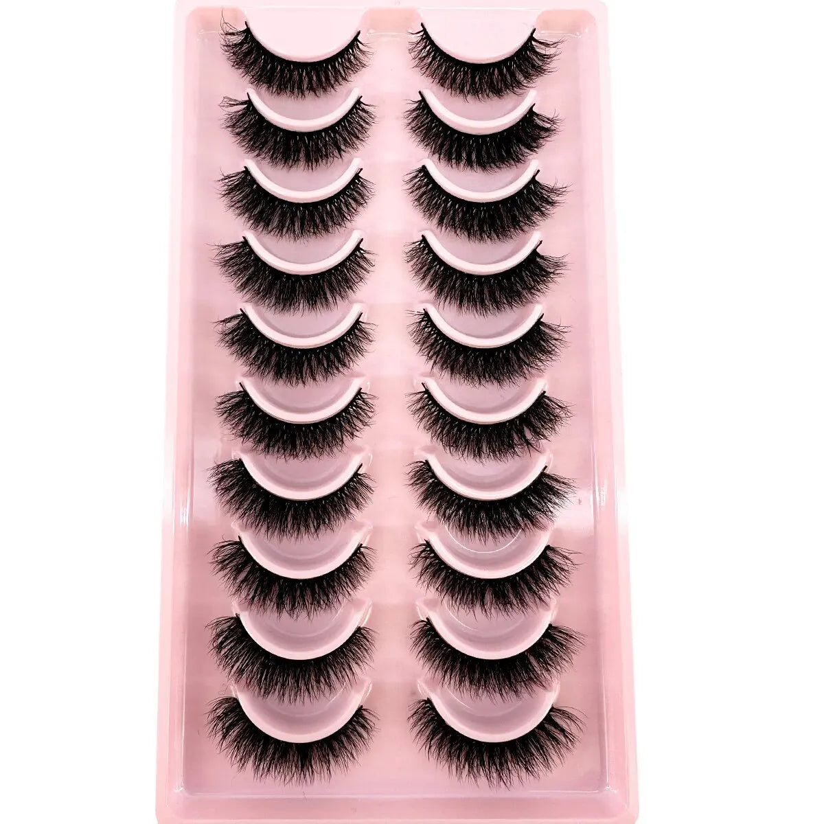 10Pairs 3D Mink Lashes Natural Wispy Mink Eyelashes 5DFluffy Cat Eye False Eyelashes Extension Makeup Eyelashes Beauty Fake Lash