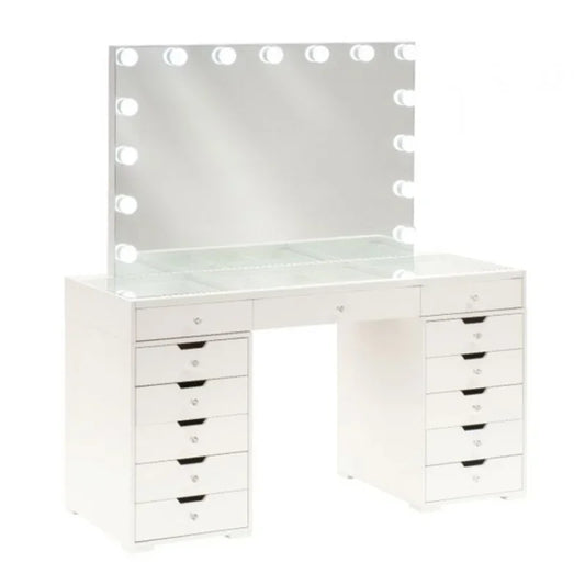 Vanity Mirror Dressing Table Mirror Make up Table Wood Drawer Dresser vanity mirror set with lights