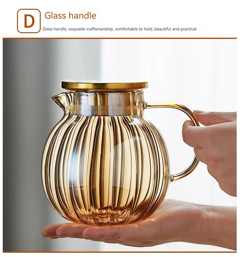 Heat Resistant Glass Teapot Infuser Chrysanthemum Tea Kettle Kung Fu Teawear Set Puer Oolong Pot Pumpkin Teapot