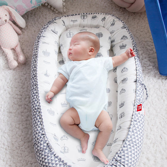 Baby Bed Foldable Washable Floral Print Baby Cot Infant Bassinet with Pillow Bedding Sets for Boys Girls 9 Colors
