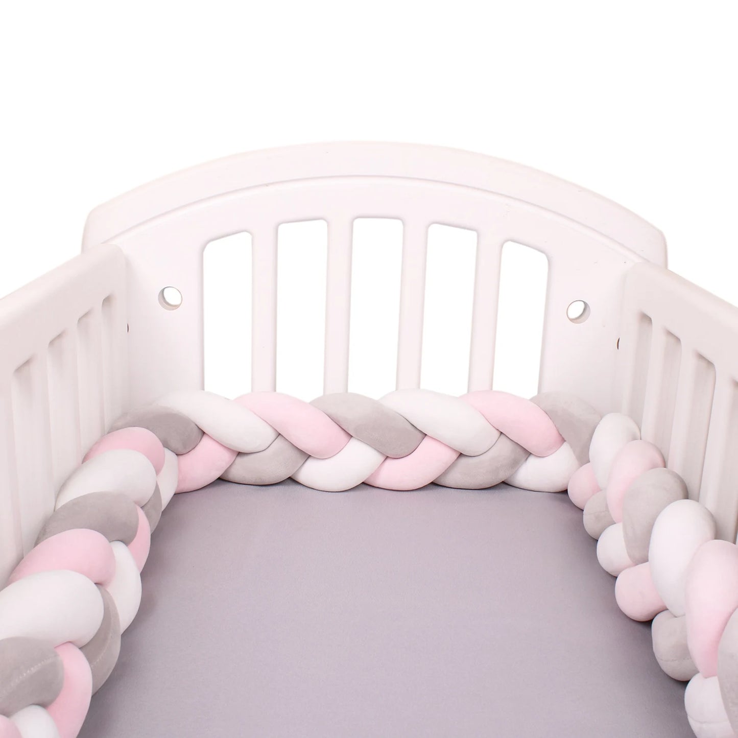 1-4M Newborn Baby Crib Bumper Cot Protector Infant Bedding Set for Babies Boys Girls Braid Knot Pillow Cushion Room Decor