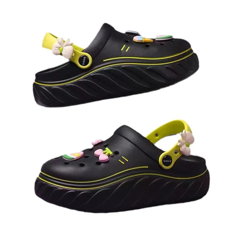 Women's Summer EVA Slippers Couple Indoor Bedroom Waterproof Slides Adult Outdoor Non-slip Sandals Men Thick Wrapped Flip Flops