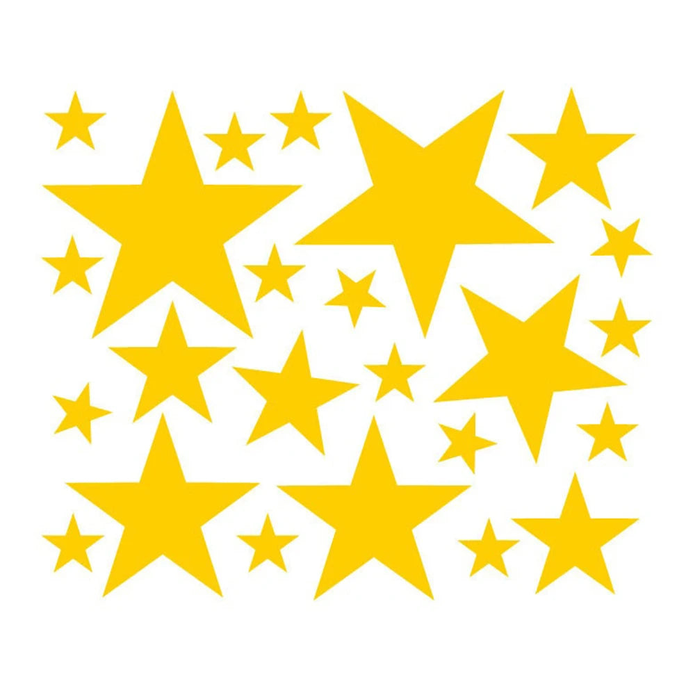 24 PCS Solid Stars Car Styling Decor Vinyl Decals And Stickers Waterproof Tunning ACCESSORIES  Bumper Windows Decoration Parts