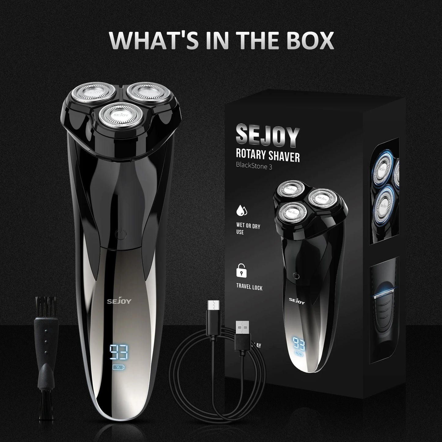 2 in 1 Electric Shaver 3D Men  Razor Beard Trimmer With LCD Display IPX7 Waterproof USB Rechargeable Electric Shaving Machine