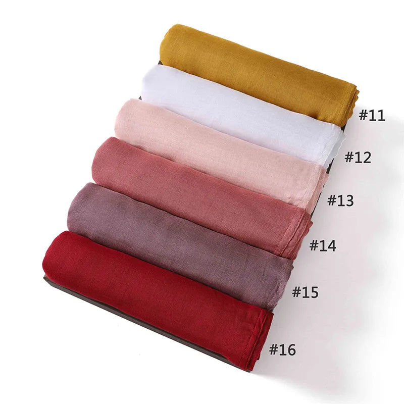 Women Big Size Plain Solid Cotton Rayon Hijab Scarf Lady High Quality Wraps and Shawls Musulman Headband Islamic Turban 180*95Cm