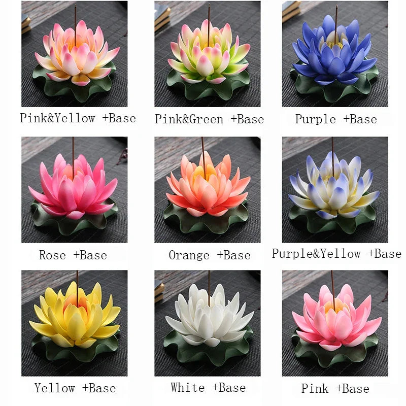 Y Ceramic Handicraft Stick Incense Burners Simulation Lotus Incense Holder Ornaments Zen Aromatherapy Tea Office Spiritual Decor