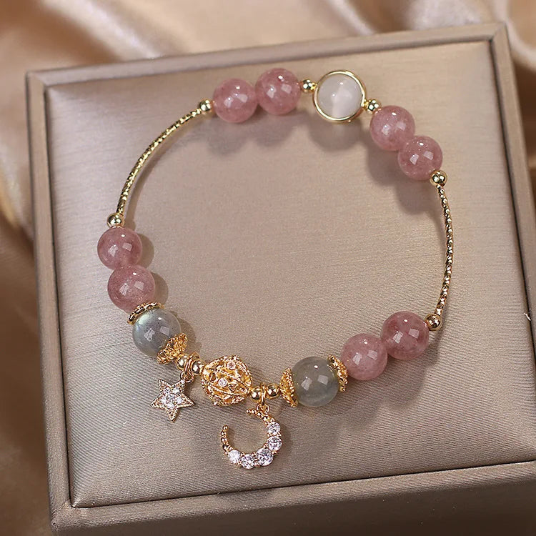 Gold Color Bracelet Set of Four Stainless Steel Sequins Rhinestone Bracelet Combination for Women Chain Bracelet Jewelry Gifts