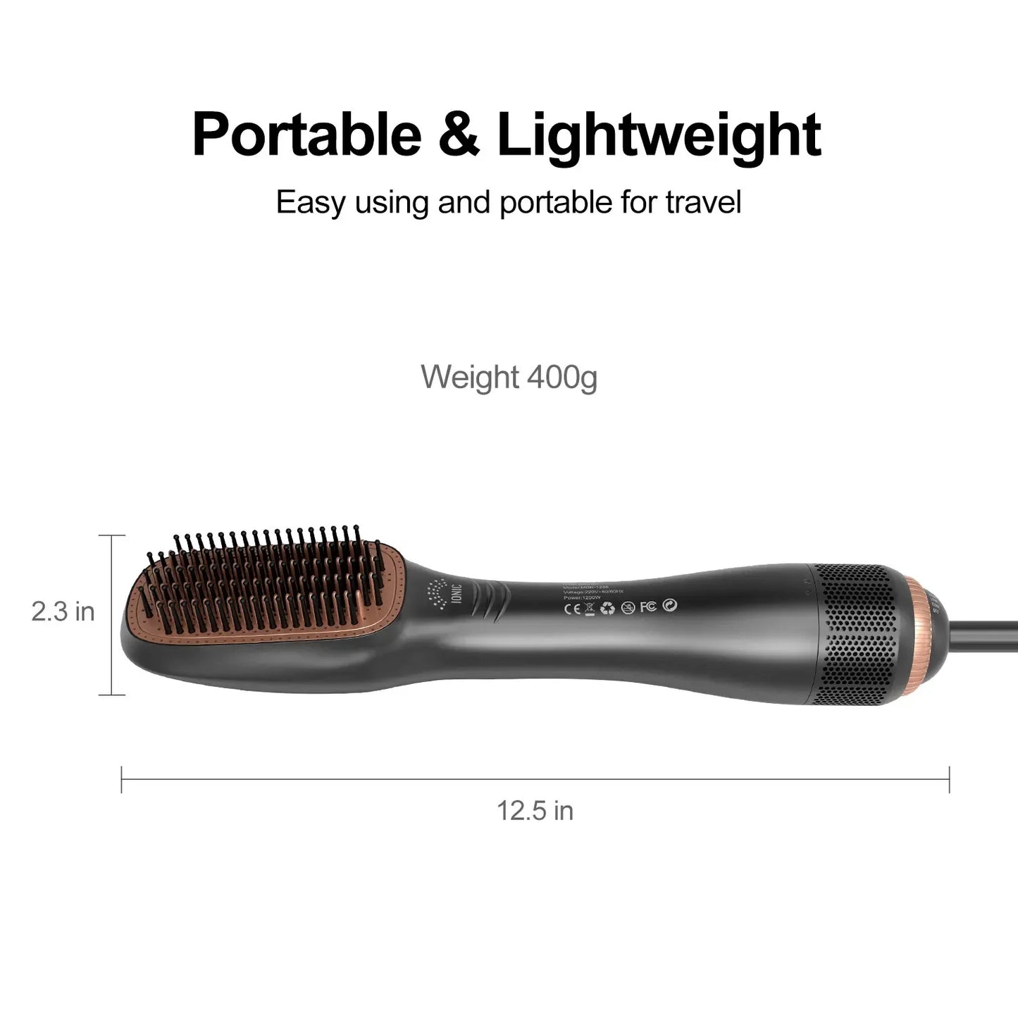 3 In 1 Hairdryer Brush Overheating Protection Negative Ion Hair Straightener Fast Heating Lightweight Hair Straightening Tool