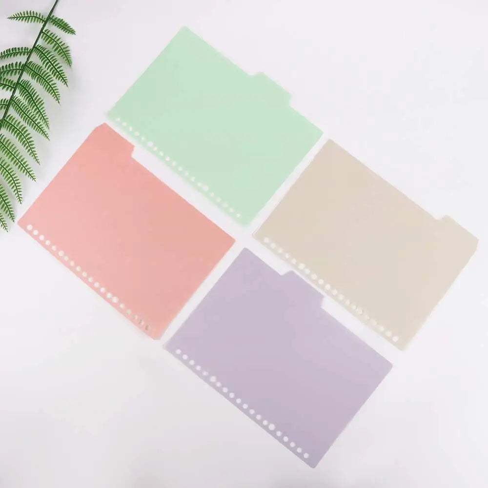 4Pcs/Set B5 A5 A4 Binder Index Dividers Index Page for Loose-leaf Scrapbook Coil Book Notebook Separator Page Office Supplies