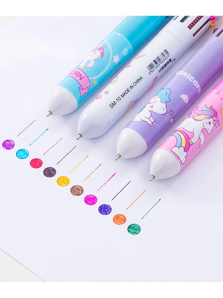 10 Colors Cute Cartoon Ballpoint Pen Dinosaur Kawaii Multicolor Gel Pen For Writing School Supplies Stationery Office Accessoris