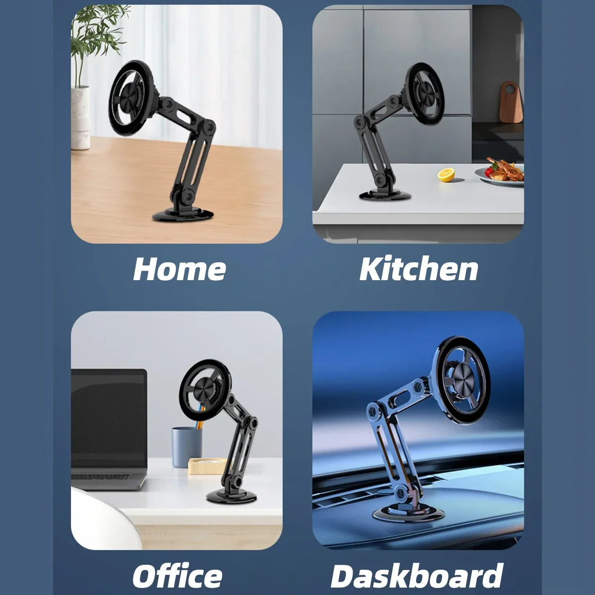 720 Rotate Metal Magnetic Car Phone Holder Foldable Magsafe Phone Stand Air Vent Magnet Mount GPS Support For All Phones