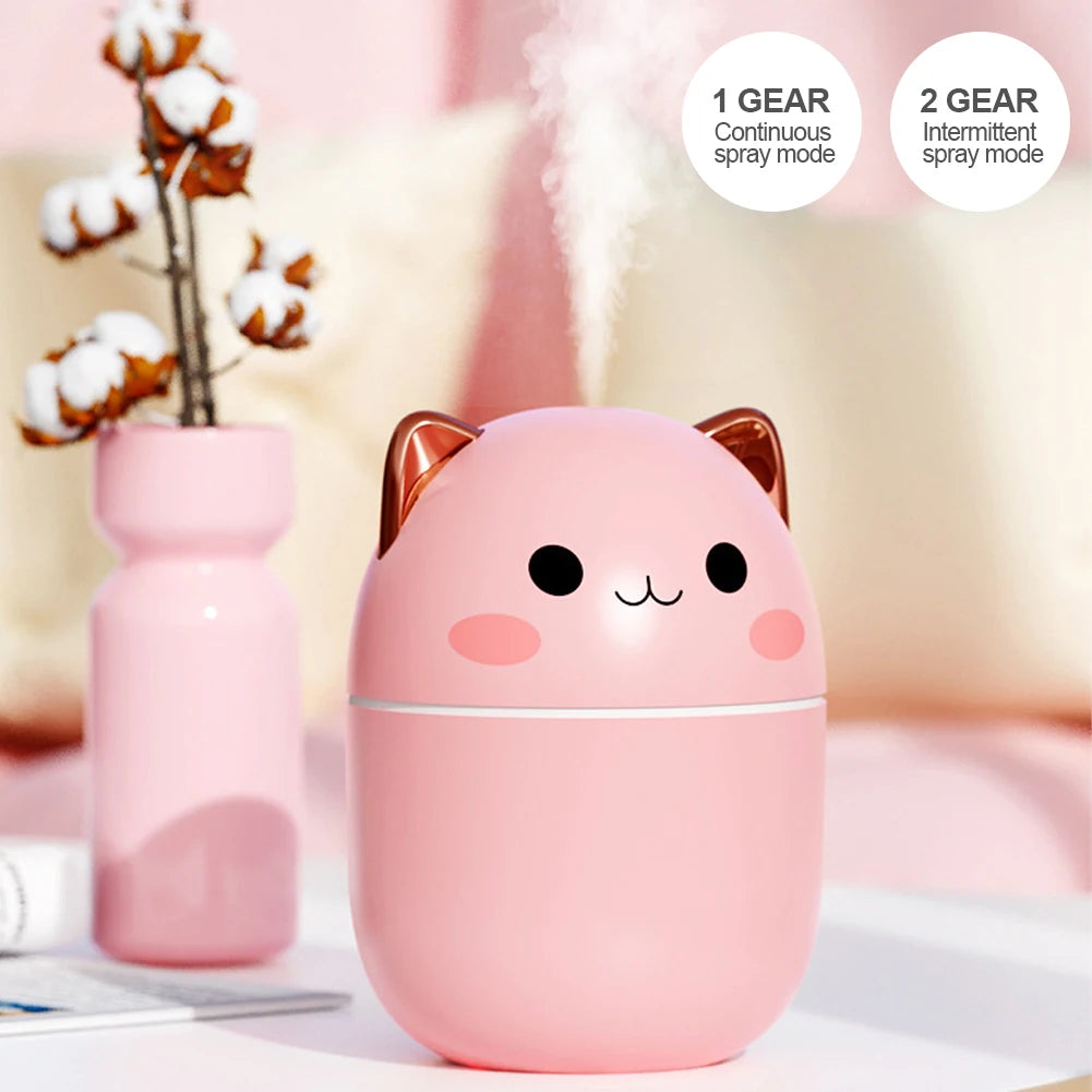 250ml Desktop Mini Air Humidifier With Colorful Atmosphere Light Cool Mist Aroma Diffuser For Home Bedroom Humidifier Purifier