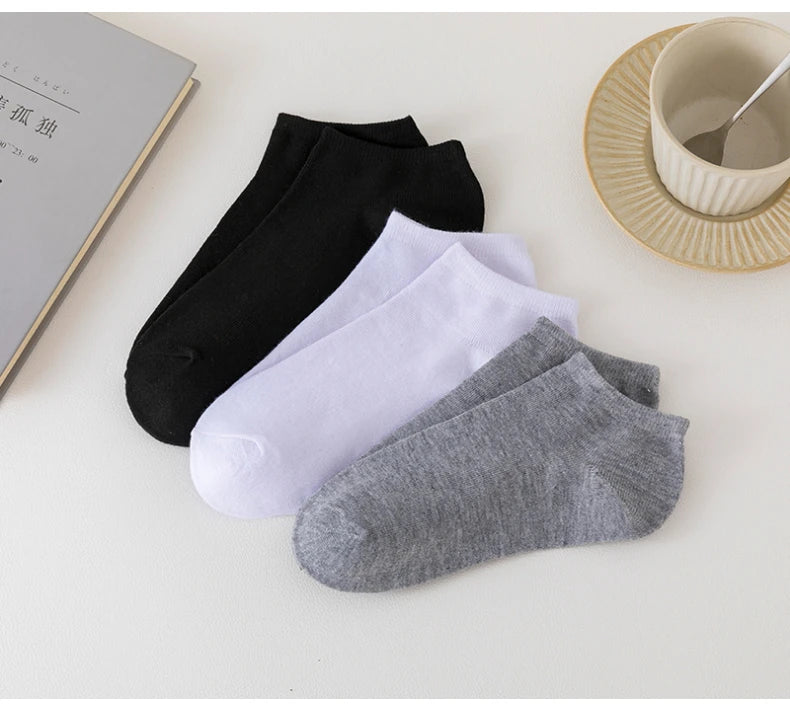 Unisex 40/20/10 Pairs of Solid Color Socks, Soft and Lightweight Ankle Socks, WOMEN'S Casual Boat Socks, Low Cut Ankle Socks