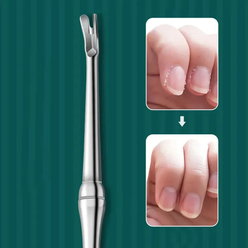 High Quality Cuticle Remover Dead Skin Pusher Surgical Grade Stainless Steel Nail Art Manicure Tool Scraper Nail Cleaner Trimmer