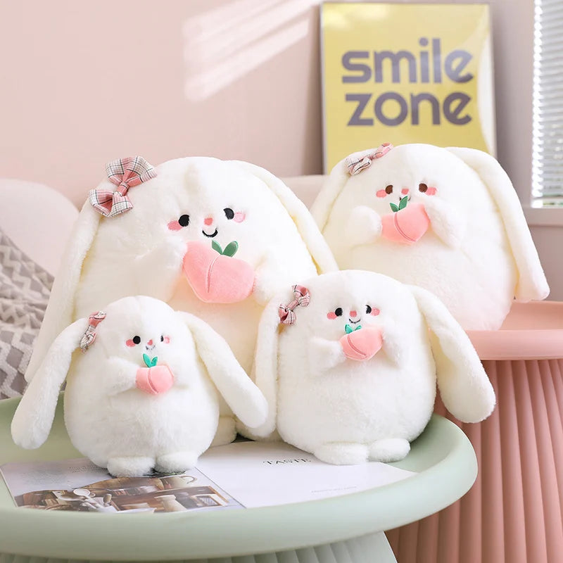 White Peach Rabbit Plush Toys Soft Stuffed Dolls For Baby Kids