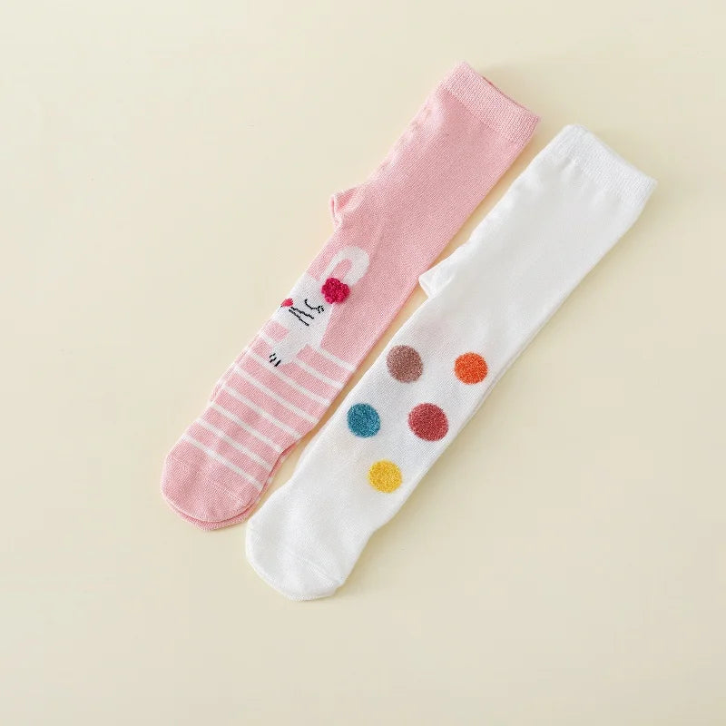 2piece Tights For Newborn Baby Girl Spring Casual Infant Girls Pantyhose Cotton Print Knitted Toddler Stockings For Girls 0-12M