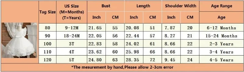 Cute Baby Girls Princess Dress for Party Toddler Summer Tutu Kids Wedding Birthday Dresses for 1-5Y Flower Girl Fluffy Gala Gown