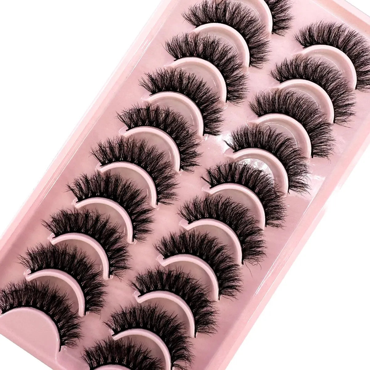 10Pairs 3D Mink Lashes Natural Wispy Mink Eyelashes 5DFluffy Cat Eye False Eyelashes Extension Makeup Eyelashes Beauty Fake Lash