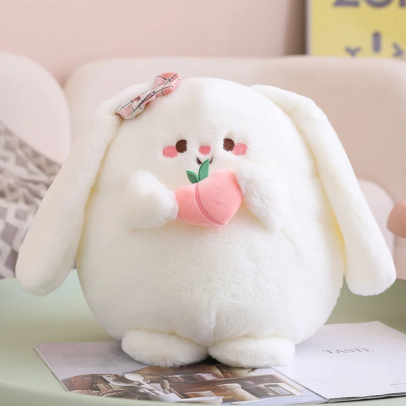 White Peach Rabbit Plush Toys Soft Stuffed Dolls For Baby Kids