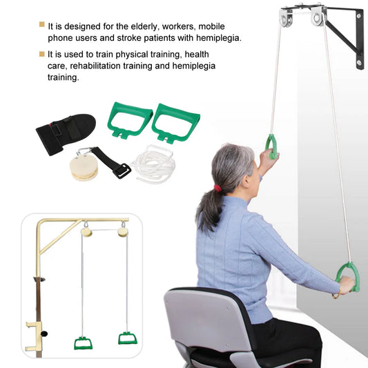 Shoulder Rehabilitation Training Kit Exercise Pulley Trainer Tool Home Use Arm Rehabilitation Training Equipment Kit Elderly