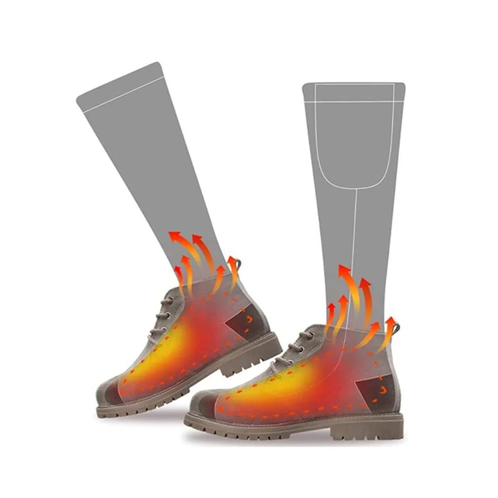 Electric Heated Socks With Battery Case Winter Warm Heating Socks 65℃ Snowmobile Heated Skiing Sock Controllable Buttons outdoor