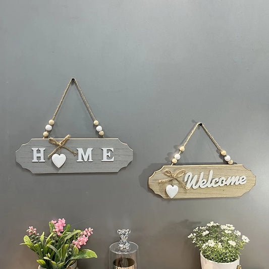 Wooden Door Sign Welcome Sign Front Door Welcome Home Decoration Sign Bow Creative Sign