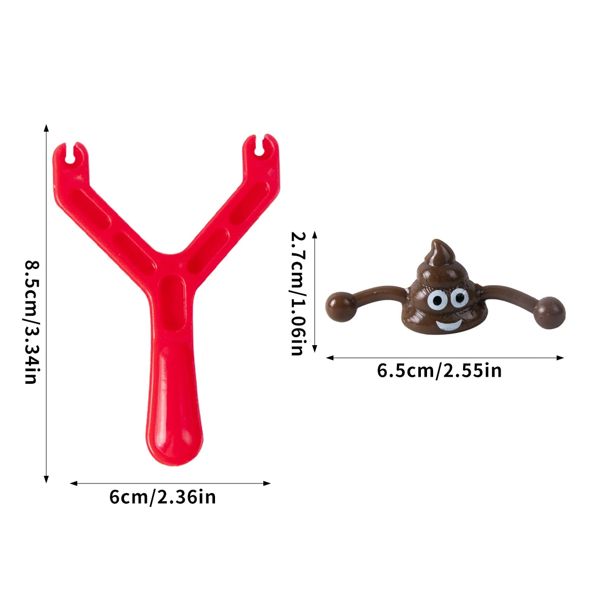 12/6pcs Funny Colorful Rubber Shooting Fake Poop Toys Flying Slingshot Toy Child Party Favors Boy Girl Kids Halloween Pranks Toy