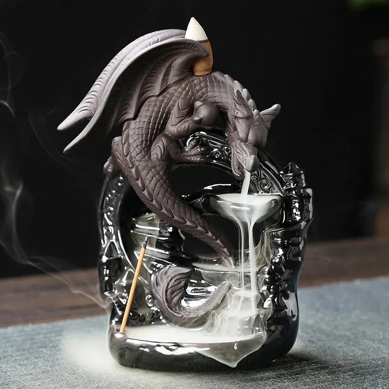 1pc, Creative Incense Burner Holder, Dragon Waterfall Backflow Incense Burner Home Decor Incense Stick Holder -Without Incense