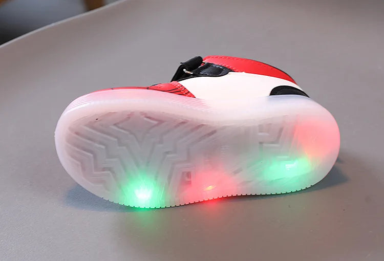 Spiderman LED Light Kids Shoes Boys and Girls Light Kids Light Kids Sports Shoes Mesh Sports Boys and Girls LED Light Shoes