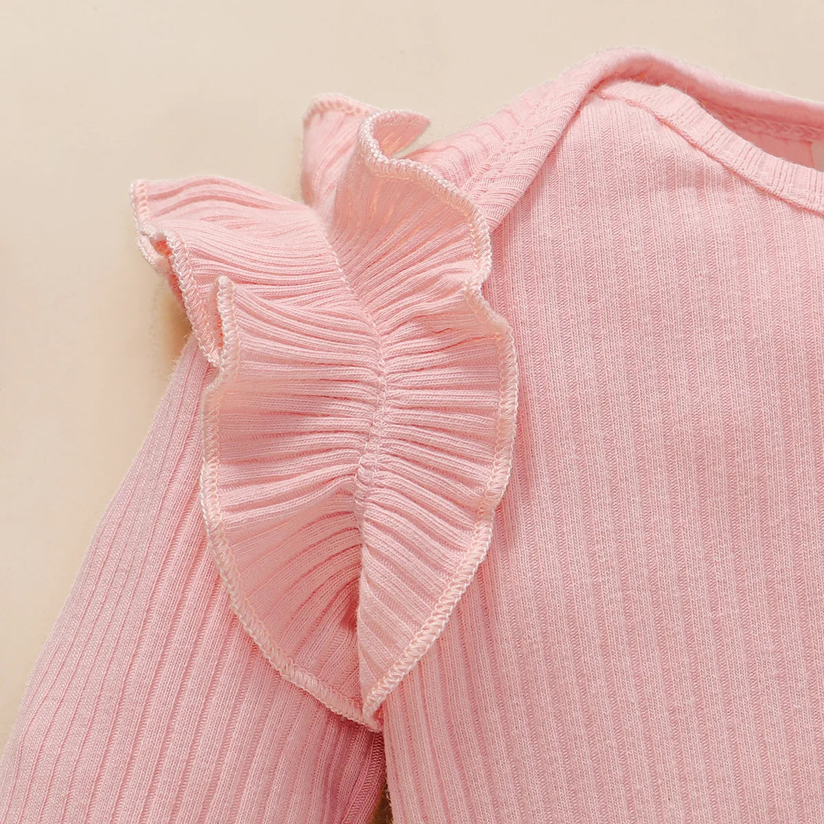 0-18M Newborn Baby Girls Clothes 3Pcs Set Ruffle Romper Long Sleeves Bow Pants Headband Infant Spring Autumn Toddler Outfit