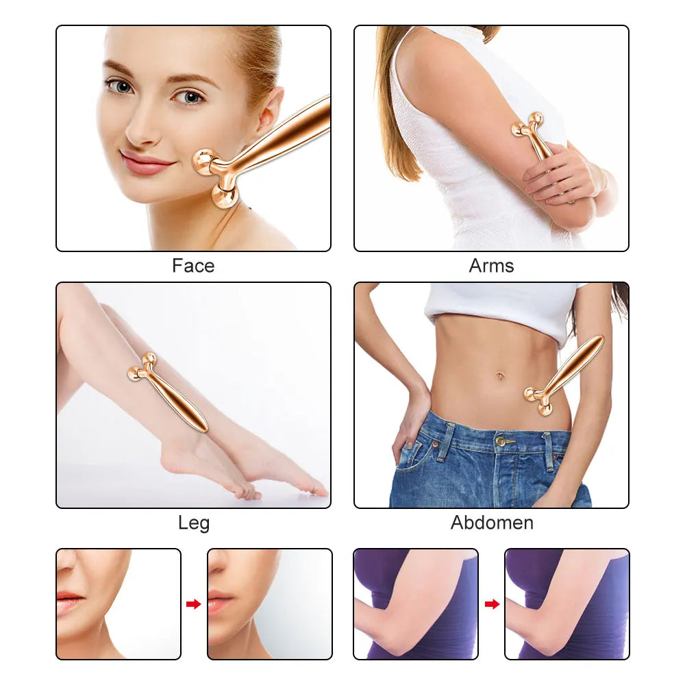 3D Roller Massager Y Shape 360 Rotate Thin Face Body Slimming Shaping Muscles Relaxation Wrinkle Remover Facial Massager Tools