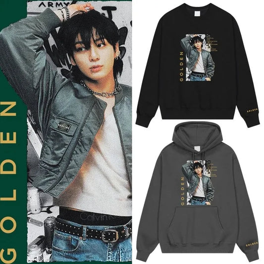 2023 Kpop GOLDEN Men/Women Hoodie Design Aid Clothing Same Sweatshirt Unisex Streetwear Jacket Sweatshirt Top