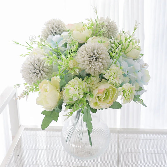 30cm Artificial Flower Peony Silk Hydrangea For Vase Fake Floral Bride Bouquet Wedding Home Living Room DIY Christmas Decoration