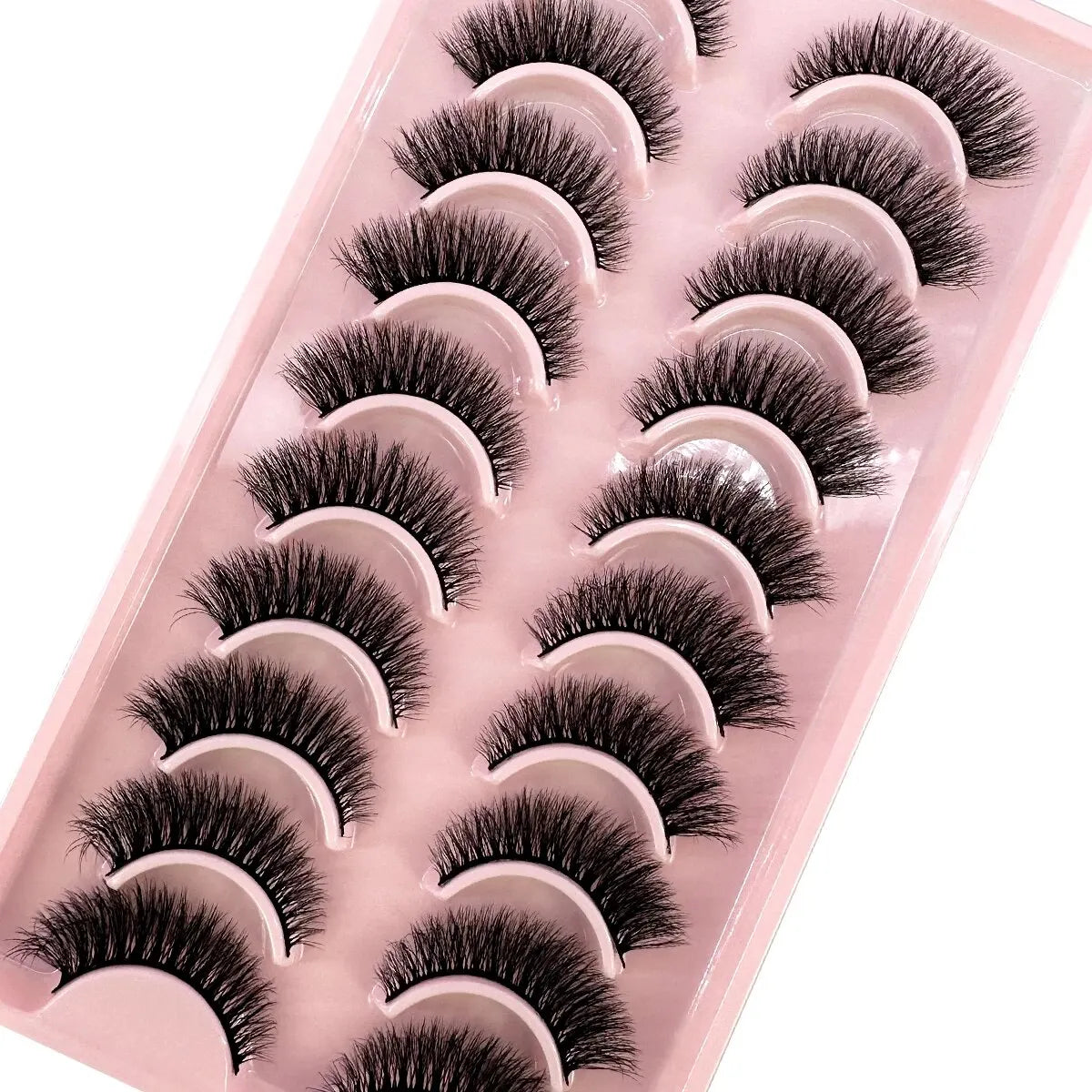 10Pairs 3D Mink Lashes Natural Wispy Mink Eyelashes 5DFluffy Cat Eye False Eyelashes Extension Makeup Eyelashes Beauty Fake Lash