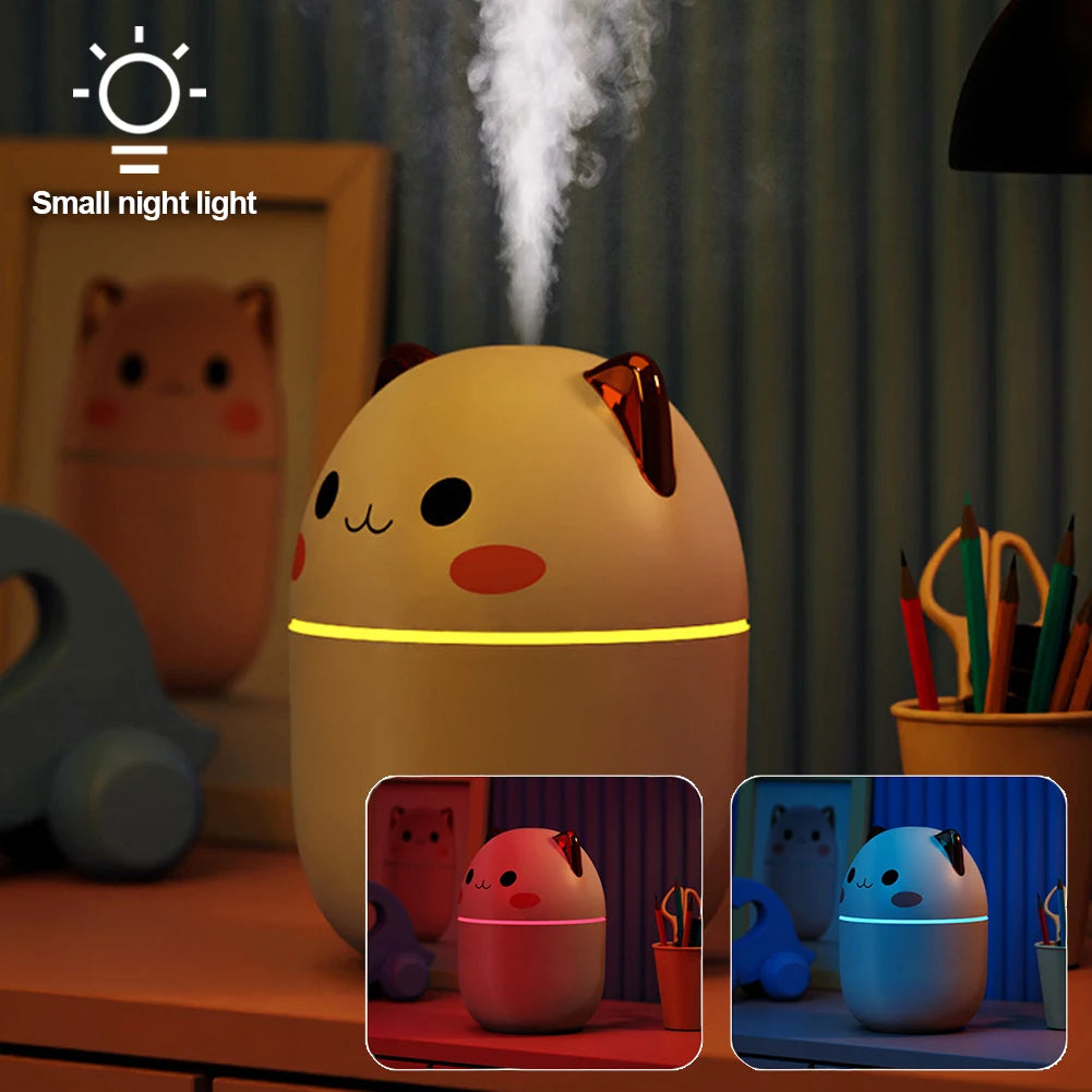 250ml Desktop Mini Air Humidifier With Colorful Atmosphere Light Cool Mist Aroma Diffuser For Home Bedroom Humidifier Purifier